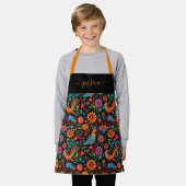 モダンカラフルフローラ名 エプロン (着用した状態)