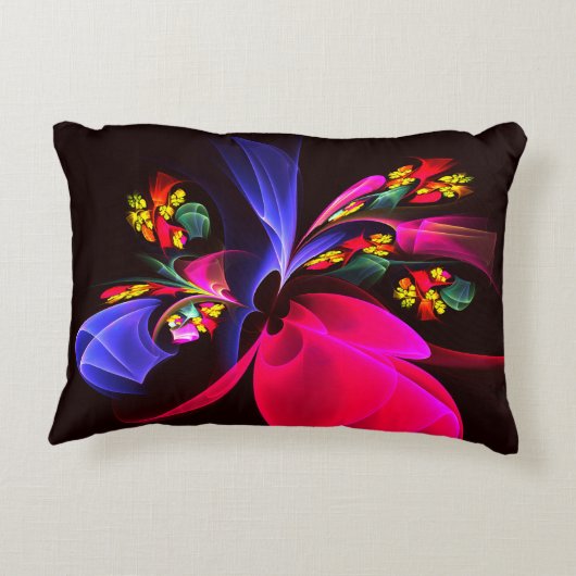モダンカラフルフローラ抽象芸術のパターン#06 アクセントクッション (裏面)