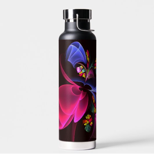 モダンカラフルフローラ抽象芸術のパターン#06 ウォーターボトル (左面)