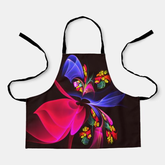 モダンカラフルフローラ抽象芸術のパターン#06 エプロン (正面)