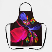 モダンカラフルフローラ抽象芸術のパターン#06 エプロン (正面)