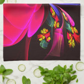 モダンカラフルフローラ抽象芸術のパターン#06 キッチンタオル (折り畳み)