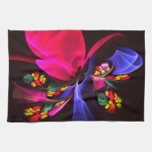 モダンカラフルフローラ抽象芸術のパターン#06 キッチンタオル (横)