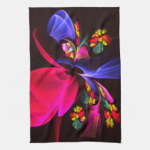 モダンカラフルフローラ抽象芸術のパターン#06 キッチンタオル (縦)