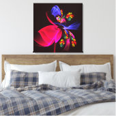 モダンカラフルフローラ抽象芸術のパターン#06 キャンバスプリント (インサイチュ (寝室))