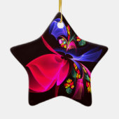 モダンカラフルフローラ抽象芸術のパターン#06 セラミックオーナメント (裏面)