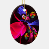 モダンカラフルフローラ抽象芸術のパターン#06 セラミックオーナメント (裏面)