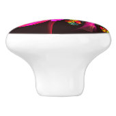 モダンカラフルフローラ抽象芸術のパターン#06 セラミックノブ (側面)