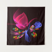 モダンカラフルフローラ抽象芸術のパターン#06 タペストリー (正面(横))