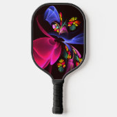モダンカラフルフローラ抽象芸術のパターン#06 ピックルボールラケット (裏面)