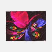 モダンカラフルフローラ抽象芸術のパターン#06 フリースブランケット (正面(横))