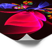 モダンカラフルフローラ抽象芸術のパターン#06 ポスター (角)