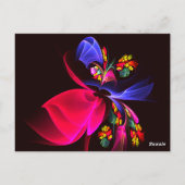 モダンカラフルフローラ抽象芸術のパターン#06 ポストカード (裏面)