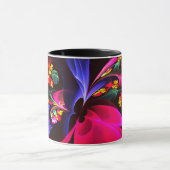 モダンカラフルフローラ抽象芸術のパターン#06 マグカップ (中央)