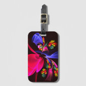 モダンカラフルフローラ抽象芸術のパターン#06 ラゲッジタグ (正面縦)