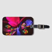モダンカラフルフローラ抽象芸術のパターン#06 ラゲッジタグ (正面横)
