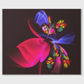 モダンカラフルフローラ抽象芸術のパターン#06 ラッピングペーパー (フラット)