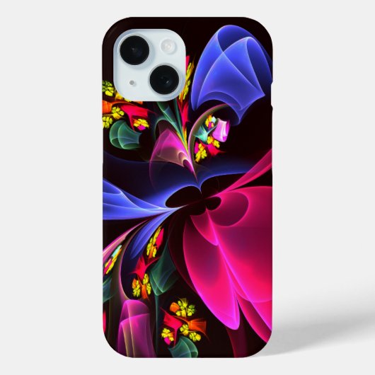モダンカラフルフローラ抽象芸術のパターン#06 Case-Mate iPhoneケース (裏面)