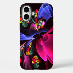 モダンカラフルフローラ抽象芸術のパターン#06 iPhone 16 PLUSケース