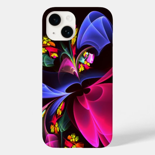 モダンカラフルフローラ抽象芸術のパターン#06 Case-Mate iPhoneケース (裏面)