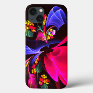モダンカラフルフローラ抽象芸術のパターン#06 iPhone 13ケース