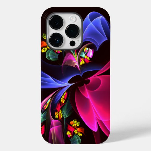 モダンカラフルフローラ抽象芸術のパターン#06 Case-Mate iPhoneケース (裏面)