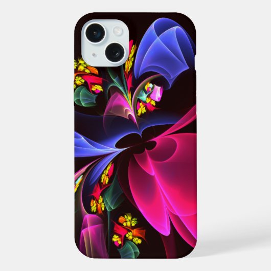 モダンカラフルフローラ抽象芸術のパターン#06 iPhoneケース (裏面)