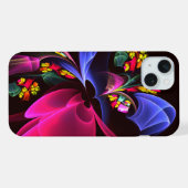 モダンカラフルフローラ抽象芸術のパターン#06 iPhoneケース (裏面横)