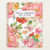 モダンカラフルフローラ月次および週次 プランナー手帳 (正面)