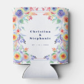 モダンカラフルフローラ結婚LGBTQ 缶クーラー