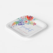 モダンカラフルフローラ ペーパープレート (傾斜あり)