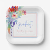 モダンカラフルフローラ ペーパープレート (正面)