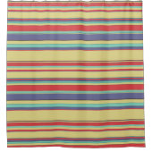 モダンカラフルブルーイエローレッドアクア シャワーカーテン (正面)