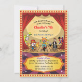 モダンカラフルマンガ回路誕生日招待状 招待状 (正面)