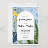 モダンカラフルミニマル抽象芸術ブライダルシャワー 招待状 (正面)