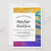 モダンカラフルミニマル抽象芸術 招待状 (正面)