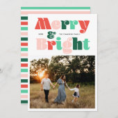 モダンカラフルメリーと明るい写真 シーズンカード (正面/裏面)