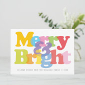 モダンカラフルメリー写真のクリスマス シーズンカード (スタンド正面)