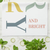 モダンカラフルメリー明るい |ハッピーホリデー キッチンタオル (折り畳み)