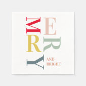 モダンカラフルメリー明るい |ハッピーホリデー スタンダードカクテルナプキン (正面)