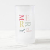 モダンカラフルメリー明るい |ハッピーホリデー フロストグラスビールジョッキ (中央)