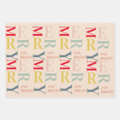 モダンカラフルメリー明るい |ハッピーホリデー ラッピングペーパーシート (正面3)