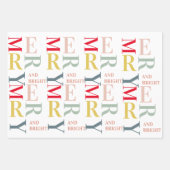 モダンカラフルメリー明るい |ハッピーホリデー ラッピングペーパーシート (正面2)