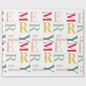 モダンカラフルメリー明るい |ハッピーホリデー ラッピングペーパー (フラット)