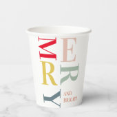 モダンカラフルメリー明るい |ハッピーホリデー 紙コップ (裏面)