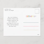 モダンカラフルメリーBrightタイポグラフィ2写真 シーズンポストカード (裏面)