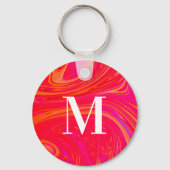 モダンカラフルモノグラムイニシャル キーホルダー (正面)