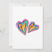 モダンカラフルユニークハートボー招待状 招待状 (裏面)