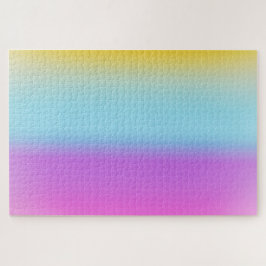 モダンカラフルレインボーのグラデーション水色 ジグソーパズル