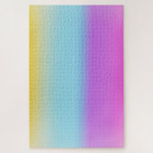 モダンカラフルレインボーのグラデーション水色 ジグソーパズル (縦)